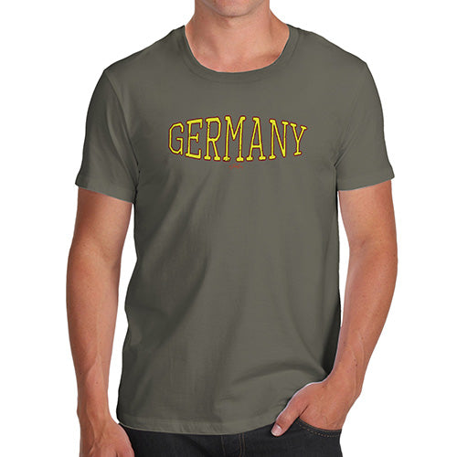 Funny T-Shirts For Men Germany College Grunge Men's T-Shirt Large Khaki