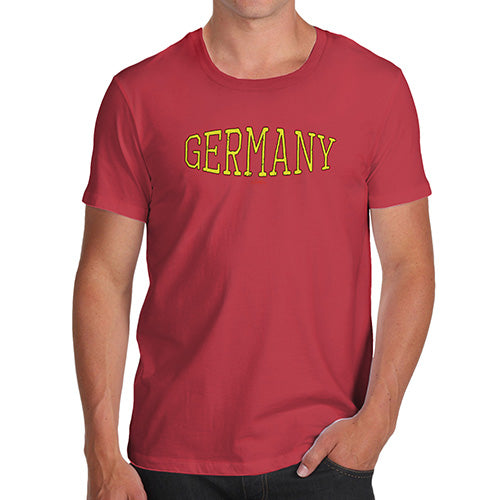 Funny T-Shirts For Guys Germany College Grunge Men's T-Shirt Large Red