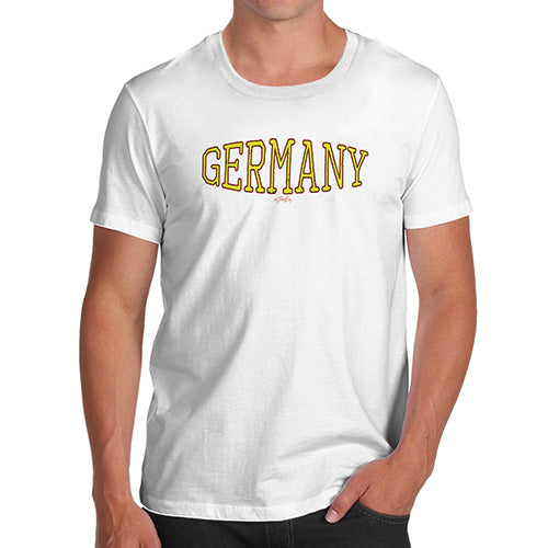 Funny Mens Tshirts Germany College Grunge Men's T-Shirt X-Large White