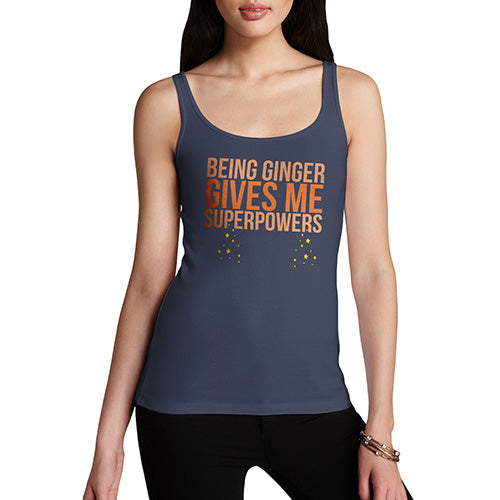 Funny Tank Top For Mom Being Ginger Gives Me Superpowers Women's Tank Top X-Large Navy