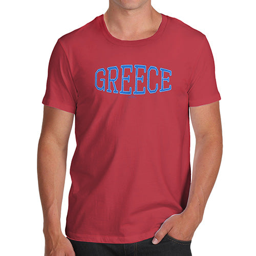 Funny Mens Tshirts Greece College Grunge Men's T-Shirt X-Large Red