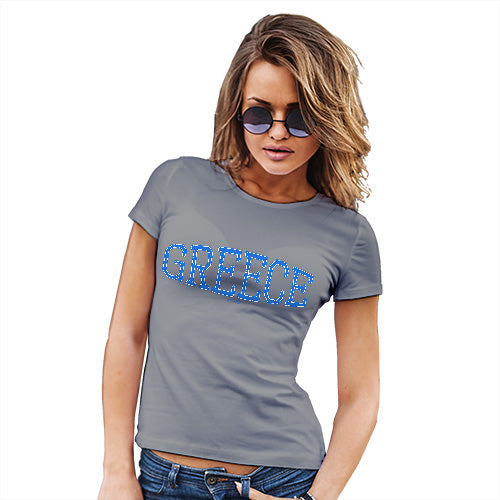 Funny Tee Shirts For Women Greece College Grunge Women's T-Shirt Large Light Grey