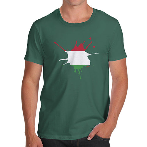 Funny T Shirts For Men Hungary Splat Men's T-Shirt Small Bottle Green