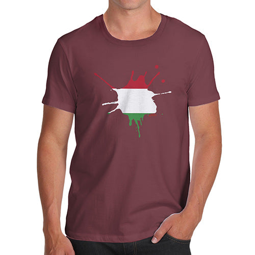 Funny Mens T Shirts Hungary Splat Men's T-Shirt X-Large Burgundy