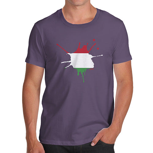 Funny T-Shirts For Men Hungary Splat Men's T-Shirt Small Plum