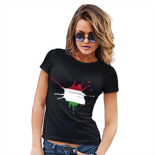 Novelty Tshirts Women Hungary Splat Women's T-Shirt Small Black