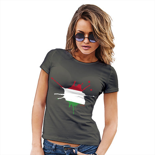 Funny T-Shirts For Women Hungary Splat Women's T-Shirt Small Khaki
