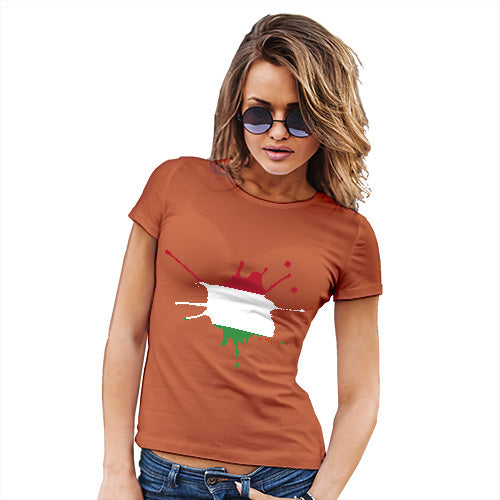 Funny T Shirts For Mom Hungary Splat Women's T-Shirt X-Large Orange