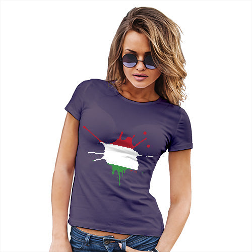 Womens Funny Sarcasm T Shirt Hungary Splat Women's T-Shirt Large Plum