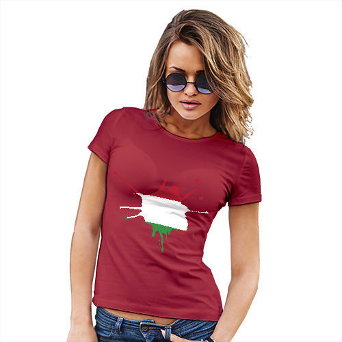 Womens Novelty T Shirt Christmas Hungary Splat Women's T-Shirt X-Large Red