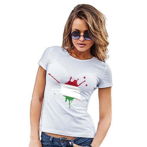 Womens Novelty T Shirt Christmas Hungary Splat Women's T-Shirt Large White