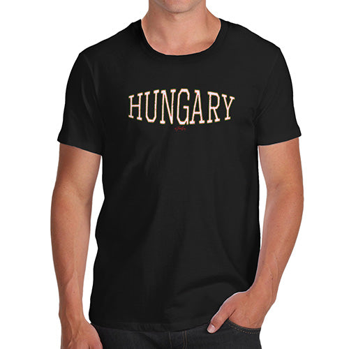 Funny Tee Shirts For Men Hungary College Grunge Men's T-Shirt Medium Black