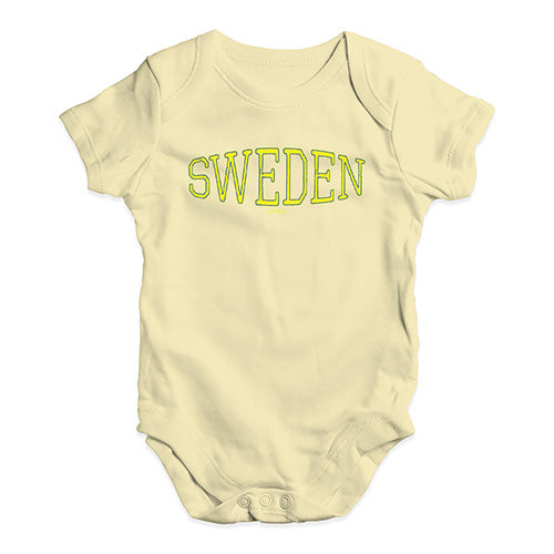 Sweden College Grunge Baby Unisex Baby Grow Bodysuit