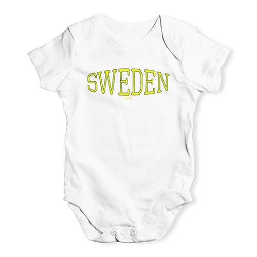 Sweden College Grunge Baby Unisex Baby Grow Bodysuit