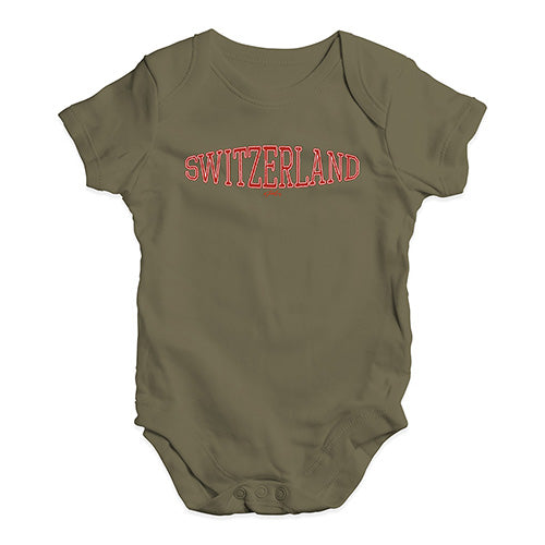 Switzerland College Grunge Baby Unisex Baby Grow Bodysuit