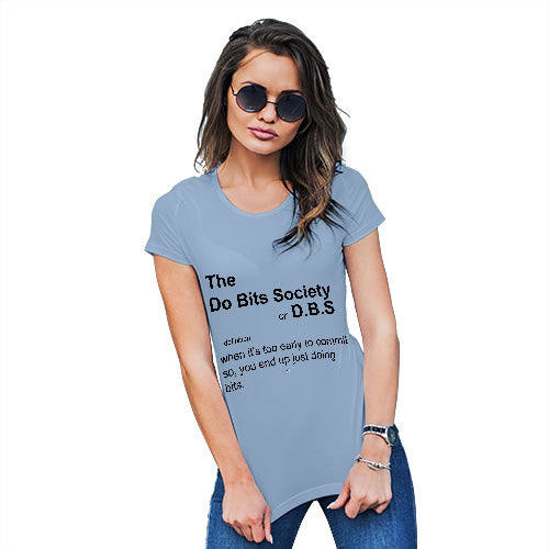Womens T-Shirt Funny Geek Nerd Hilarious Joke DBS Definition Women's T-Shirt Medium Sky Blue