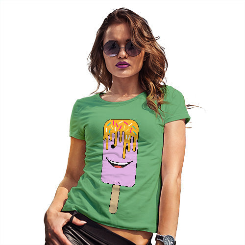 Funny T-Shirts For Women Melting Ice Lolly Women's T-Shirt Large Green
