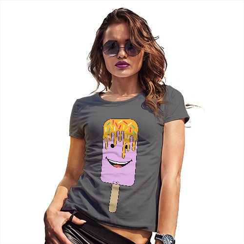 Funny T Shirts For Mum Melting Ice Lolly Women's T-Shirt X-Large Dark Grey