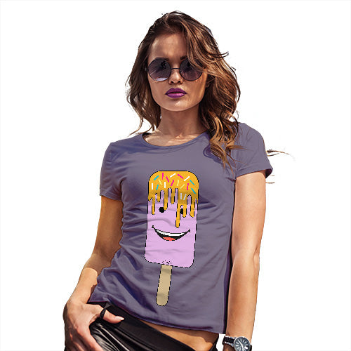 Funny T-Shirts For Women Sarcasm Melting Ice Lolly Women's T-Shirt Large Plum