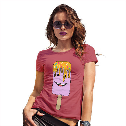 Funny T Shirts For Women Melting Ice Lolly Women's T-Shirt Small Red