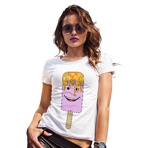 Funny Tshirts For Women Melting Ice Lolly Women's T-Shirt Medium White