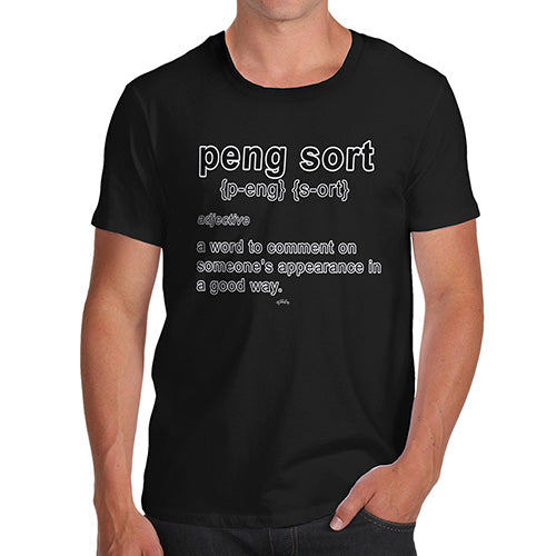 Funny T Shirts For Men Peng Sort Men's T-Shirt Medium Black