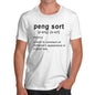 Novelty Tshirts Men Peng Sort Men's T-Shirt X-Large White