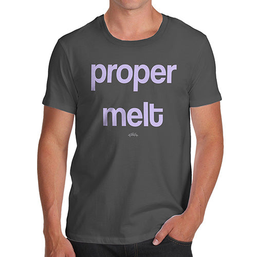 Mens T-Shirt Funny Geek Nerd Hilarious Joke Proper Melt Men's T-Shirt Large Dark Grey