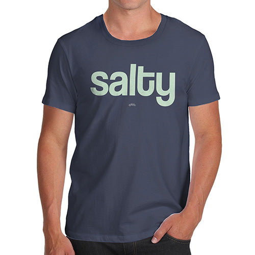 Mens Humor Novelty Graphic Sarcasm Funny T Shirt Salty Men's T-Shirt Large Navy