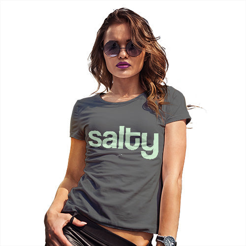 Funny Shirts For Women Salty Women's T-Shirt Small Dark Grey
