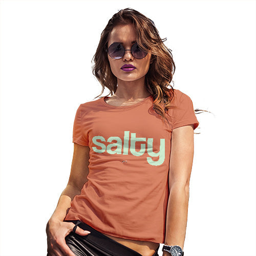 Womens Humor Novelty Graphic Funny T Shirt Salty Women's T-Shirt X-Large Orange