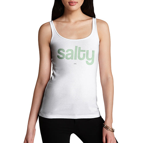 Funny Tank Tops For Women Salty Women's Tank Top Large White