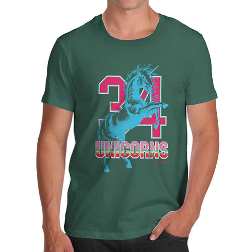 Mens Humor Novelty Graphic Sarcasm Funny T Shirt 34 Unicorns Men's T-Shirt Medium Bottle Green