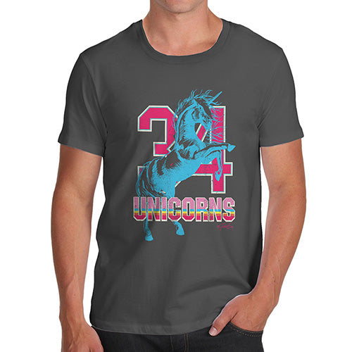 Novelty Tshirts Men 34 Unicorns Men's T-Shirt Small Dark Grey