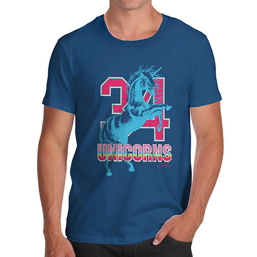 Funny Mens T Shirts 34 Unicorns Men's T-Shirt Large Royal Blue