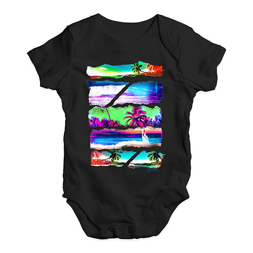 Neon Beach Cutouts Baby Unisex Baby Grow Bodysuit