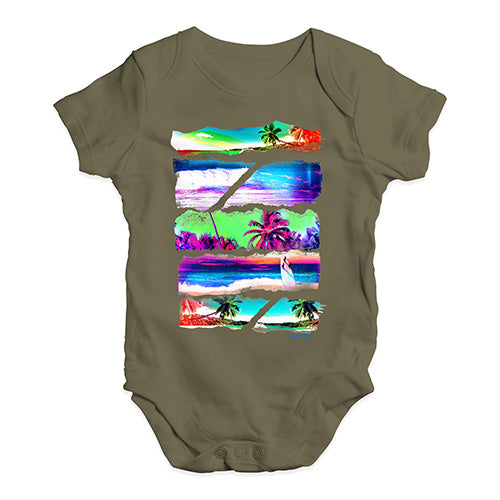 Neon Beach Cutouts Baby Unisex Baby Grow Bodysuit