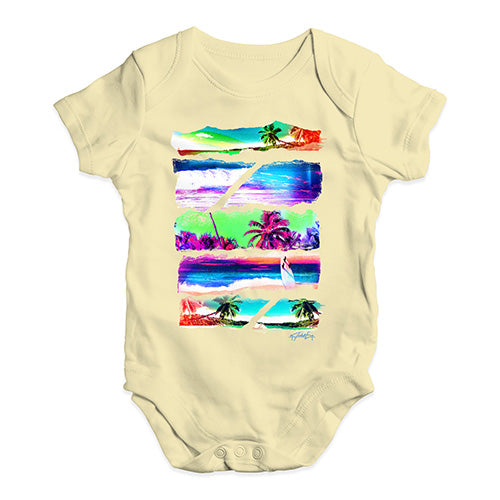 Neon Beach Cutouts Baby Unisex Baby Grow Bodysuit