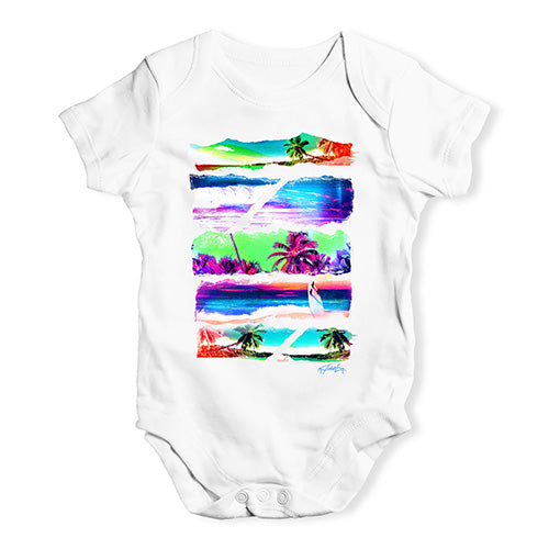 Neon Beach Cutouts Baby Unisex Baby Grow Bodysuit