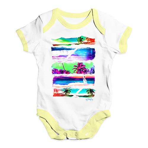 Neon Beach Cutouts Baby Unisex Baby Grow Bodysuit