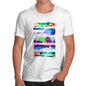 Mens Novelty T Shirt Christmas Neon Beach Cutouts Men's T-Shirt Medium White