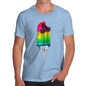 Funny Mens Tshirts Rainbow Palms Ice Lolly Men's T-Shirt Medium Sky Blue