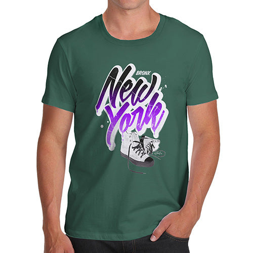 Mens T-Shirt Funny Geek Nerd Hilarious Joke Bronx New York Sneakers Men's T-Shirt Small Bottle Green
