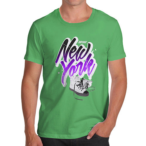 Mens Funny Sarcasm T Shirt Bronx New York Sneakers Men's T-Shirt Large Green