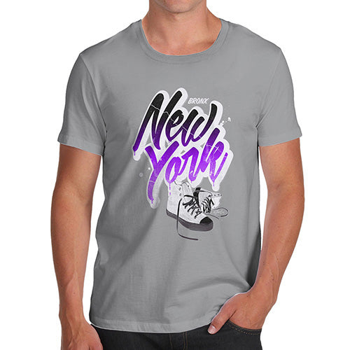 Mens T-Shirt Funny Geek Nerd Hilarious Joke Bronx New York Sneakers Men's T-Shirt X-Large Light Grey