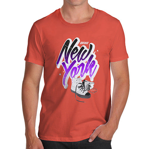 Funny T Shirts For Men Bronx New York Sneakers Men's T-Shirt X-Large Orange