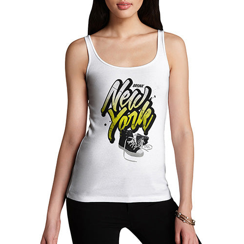 Funny Tank Tops For Women Bronx New York Sneakers Women's Tank Top Medium White