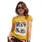 Novelty Tshirts Women Dogs On Holiday Women's T-Shirt Small Yellow