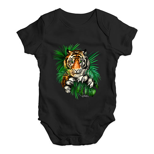 Tiger In The Grass Baby Unisex Baby Grow Bodysuit