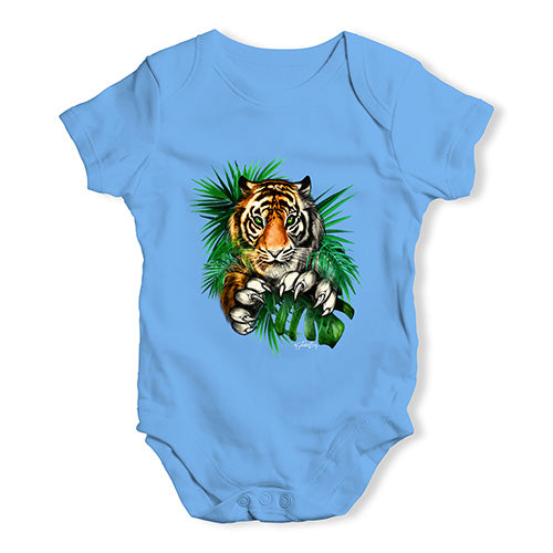 Tiger In The Grass Baby Unisex Baby Grow Bodysuit